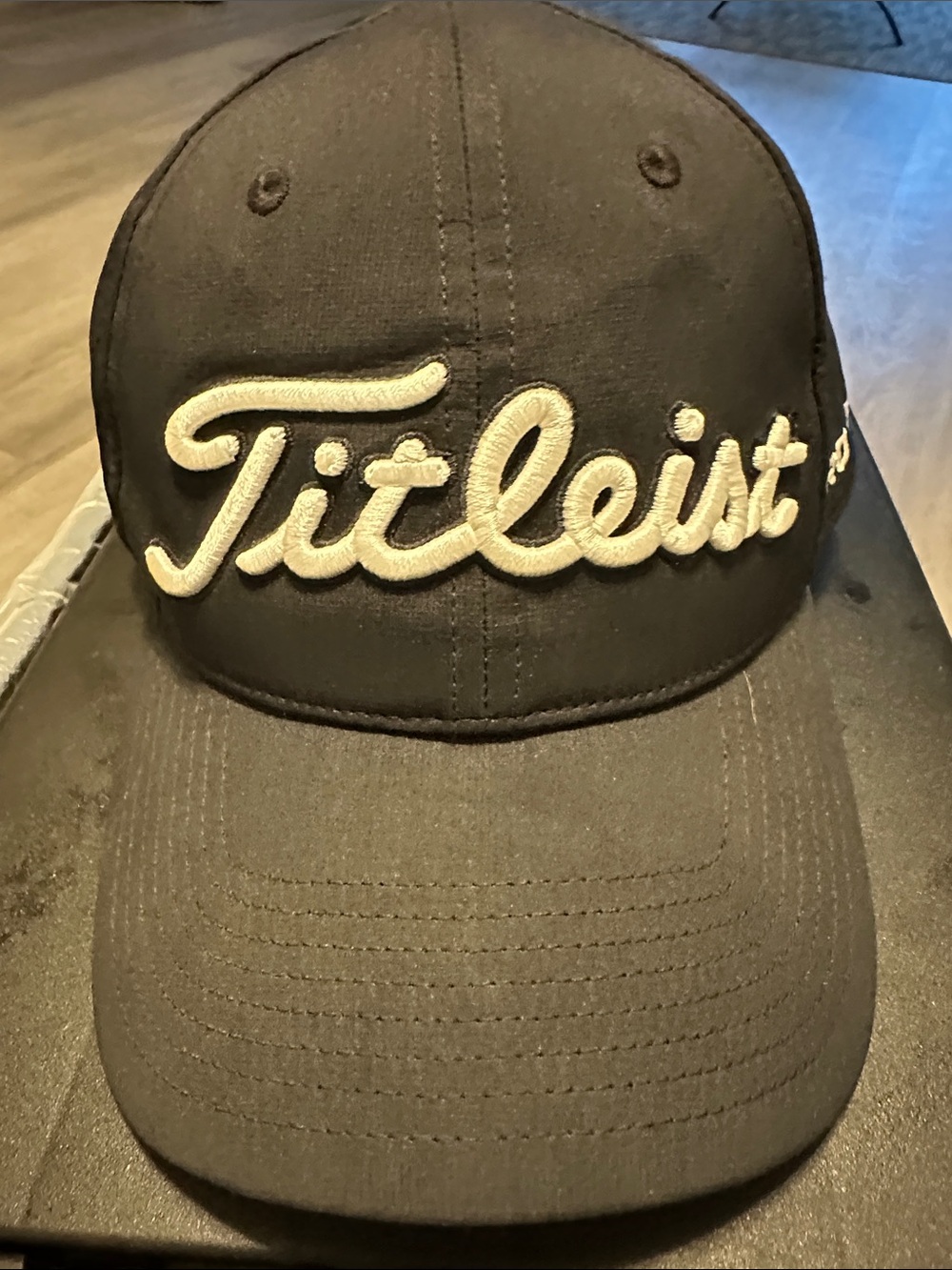 Titleist Black Hat with White Script Logo